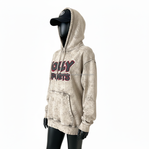 Sweat à capuche pour femme vintage délavé à l'acide, 350 GSM, en molleton de coton doux, beige, logo brodé personnalisé, chaud, surdimensionné, confortable, lavage facile - Product Image 4