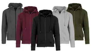 Unisex Zipper French Terry Oversize Hoodie High Quality Cotton <b>Thick</b> <b>Fleece</b> Drop Shoulder Plain Blank Custom Men's Winter - Product Image 5