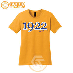 Camiseta de algodón de alta calidad Sigma Gamma Rho para mujer, ropa de hermandad personalizable, transpirable, Medio Verano, eventos griegos - Product Image 4