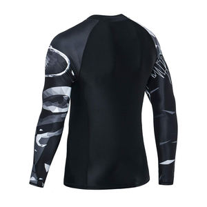 Manches longues hommes Rash guard Compression à séchage rapide BJJ Rush Guard pour l'entraînement Sports Gym Fighting Wear rash guard - Product Image 4