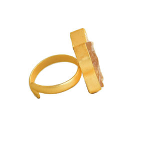 Bague de qualité supérieure avec pierre précieuse, revêtement doré et bijoux de qualité artisanale - Product Image 4
