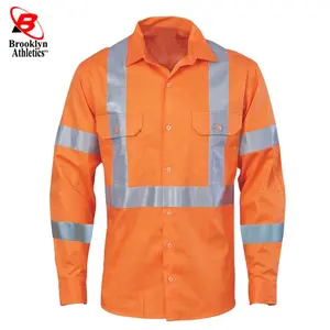 Wholesale hi vis mechanic shirts with Reflective Material for