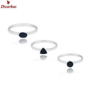 Top selling classic 925 sterling silver natural quartz green gemstone stackable birthstone rings - Product Image 6