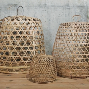 Abat-jour en bambou de taille personnalisée, suspension tissée à la main pour la décoration intérieure rustique, luminaire naturel en vrac - Product Image 2