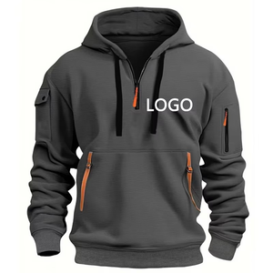 Personnalisé Épaule Drop Hoodies Hommes Loisirs Sport Multi Fermeture Éclair Bras Poche Lâche Sweats Femmes Mode Sweat À Capuche Veste Pull - Product Image 4