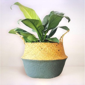 Sea Grass Woven Handmade <b>Flower</b> <b>Basket</b> With Handle Rattan Woven Decorative <b>Flower</b> Pot Stylish Planter <b>Baskets</b> <b>for</b> Plants - Product Image 3