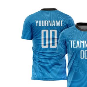 Camiseta de fútbol azul de manga corta, ligera, transpirable, de secado rápido, ropa deportiva para entrenamientos, partidos, rendimiento en equipo - Product Image 3