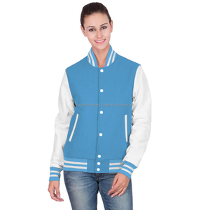 <b>Lightweight</b> Streetwear Quilted Breathable Cotton Varsity <b>Jacket</b> with Embroidery and Dyed Finish MCACVJ-336 <b>Women</b> Modern Fit - Product Image 1