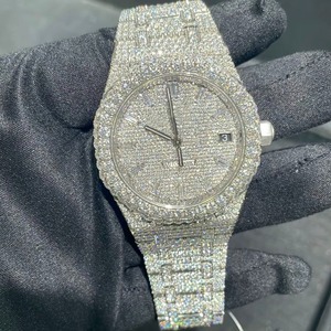 100% vượt qua Kim Cương Tester sang trọng moissanite Đồng hồ đeo tay cho nam giới ngày hiển thị cơ khí ban nhạc Analog timepi đồ trang sức thủy tinh quay số - Product Image 2