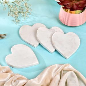 Heart Shaped Natural Marble Tea <b>Coasters</b> for Wholesale | OEM Bulk Heat-Resistant Marble <b>Drink</b> <b>Coasters</b> for Home, Office & Cafes - Product Image 3