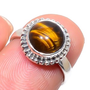 <b>Tiger</b> <b>Eye</b> Gemstone <b>Ring</b> Jewelry For Women Silver Boho Style Jewelry 925 Sterling Silver Trending Handmade <b>Ring</b> Gift For Her - Product Image 2