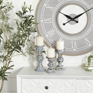 Bougeoir en bois au design unique multicolore fini parfait fêtes de mariage décor de noël élégant éclairage accent événements - Product Image 2