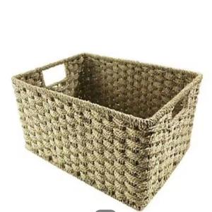 Custom Designed Wood Storage <b>Basket</b> From Indian Manufacturer Fast Delivery for Kitchen Bathroom Bedding Use Water Hyacinth Style - Product Image 4