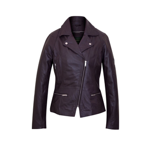 Chaqueta de motorista de cuero para mujer de alta calidad hecha en fábrica profesional 2025, tela de lona corta informal de otoño transpirable - Product Image 1