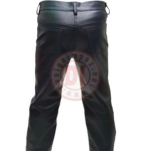 กางเกงหนังผู้ชายสำหรับนักขี่มอเตอร์ไซค์ เอวกลาง ปักลาย กันลม สไตล์สปอร์ต - Product Image 2