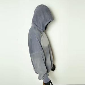 Sweats à capuche surdimensionnés personnalisés de haute qualité Vintage lavage à l'acide sans ficelle Streetwear en détresse polaire lourde pour l'hiver en gros - Product Image 3
