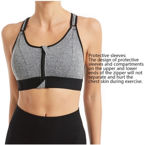 สปอร์ตบราสำหรับผู้หญิงบราสำหรับใส่ออกกำลังกายมีซิประบายอากาศได้ดีโลโก้ด้านหน้า - Product Image 5