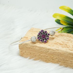 ทำด้วยมือ925สเตอริ่งเงินกำไลแฟชั่นปรับได้เครื่องประดับอัญมณีทับทิมของขวัญที่สมบูรณ์แบบสำหรับเธอ - Product Image 1