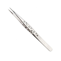 Pince à épiler pour extensions de cils Dom Med Dynamics en acier inoxydable non magnétique 10 mm, pointe lisse, préhension parfaite, durable, dernière version