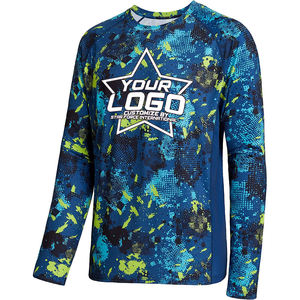 เสื้อตกปลาแห้งเร็วสำหรับผู้ชายเสื้อ UPF50สำหรับใส่ตกปลาป้องกันรังสียูวีพิมพ์ซับลิเมชันตามสั่ง - Product Image 1