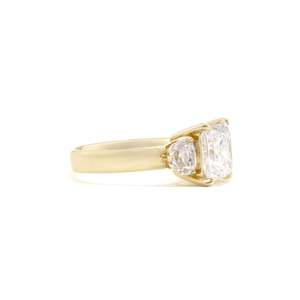 Timeless Princess <b>Diamond</b> <b>Ring</b> Setting 4.44 Ct D-F VVS1-VS2 Lab Grown <b>Diamond</b> In 14K And 18K Yellow Gold For Her Engagement Day - Product Image 3