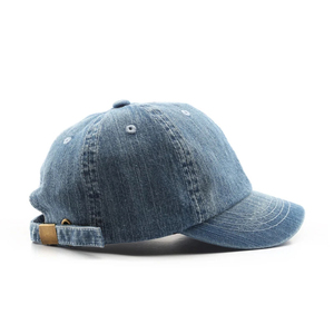 Casquette de baseball personnalisée à 5 panneaux avec broderie à la main, style Dad Hat, surdimensionnée, en denim délavé de haute qualité, en coton vieilli - Product Image 5