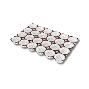 Moldes y bandejas para hornear muffins Del Pin, hechos en Italia, personalizables, redondos, desechables, ecológicos, aptos para horno, blancos, con grosor personalizado. - Product Image 1