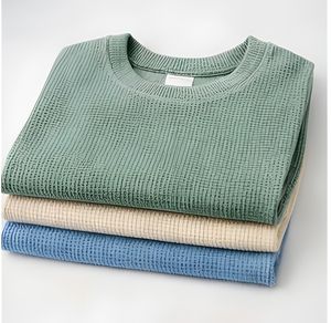 T-shirt surdimensionné à épaules tombantes en tissu gaufré personnalisé avec impression, 240 GSM, style preppy, streetwear, t-shirt lourd et durable - Product Image 4