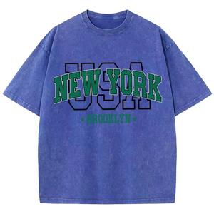 Camisetas de Algodón con Lavado Ácido Desgastado 2026, Camisetas Cortas de Peso Pesado con Estampado DTG Personalizado al por Mayor para Hombre - Product Image 2