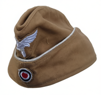 Casquette Kepi en laine marron tropicale de l'Allied allemand de la Seconde Guerre mondiale, avec visière et insignes brodés à la main, pour usage extérieur, unisexe, toutes saisons