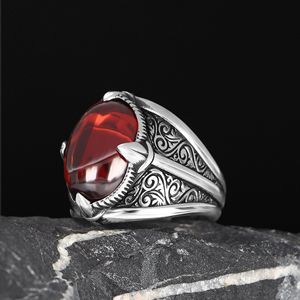 Anillo de Plata de Ley 925 de Alta Calidad Estilo Otomano para Hombre, Joyería de Moda con Piedra Negra Natural, Hecho en Turquía, Azuris VALKH1620 - Product Image 2