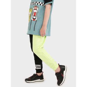 AVEAH Pantalon de jogging décontracté 100 % coton, coupe droite, léger et tendance, avec logo personnalisable, taille XL, surpiqûres colorées - Product Image 3