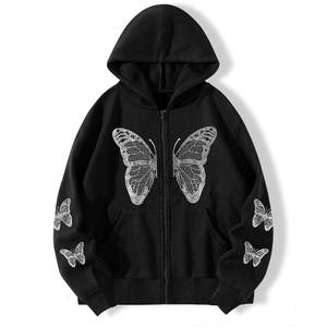 Sweat à capuche zippé en polaire pour femme sur mesure, vente en gros, couleur unie, sweat à capuche d'hiver - Product Image 1