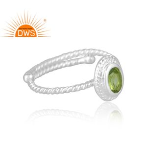 แหวนพลอยเพอริดอตธรรมชาติทำจากเงินสเตอริง925ขายดีล่าสุดเครื่องประดับตามสั่งสำหรับเป็นของขวัญสำหรับผู้หญิง - Product Image 4