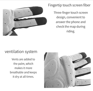 ถุงมือ MTB นิ้วเต็มนิ้วสี่ฤดูถุงมือกีฬากลางแจ้งดูดซับแรงกระแทกระบายอากาศได้สำหรับขี่จักรยาน - Product Image 3