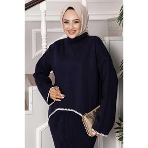 Vestido Corto Cosido Pastor Azul Marino - Product Image 1