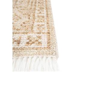 Alfombras de Lana Anudadas a Mano, Color Beige Tomillo y Marrón, Estilo Boho AKWL-1600 para Entrada del Hogar, Medallón Rectangular con Patrones Abstractos, Hechas a Mano - Product Image 4