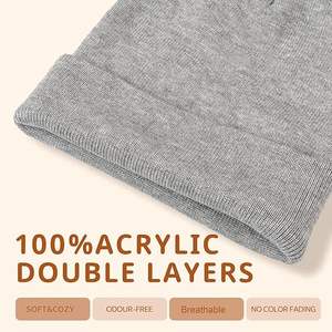 Bonnet en tricot unisexe minimaliste moderne, tissu commun, léger, chaud pour les voyages, tenues d'hiver élégantes, impression personnalisée - Product Image 2