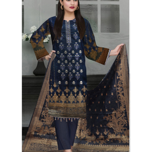 Designer femmes trois pièces style pakistanais vêtements d'été broderie travail dentelle a-ligne Shalwar Kameez taille naturelle pour - Product Image 6