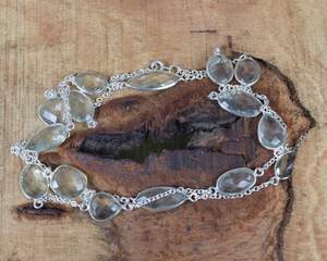 Collier en argent Sterling 925 fait à la main de créateur pierre précieuse améthyste verte naturelle bijoux fins chics pour femmes mariages personnalisés - Product Image 3