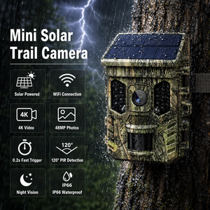 Caméra de chasse infrarouge dissimulée Sensvision 0.2s Trigger WiFi 512 Go, IP66, solaire, pour extérieur, pour la faune - Product Image 1
