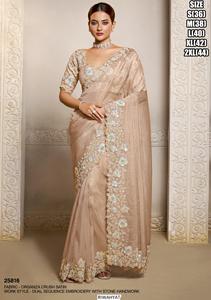 Traditional Designer Organza Wedding Wear Designer -<b>Stitched</b> Saree with Blouse - Product Image 2