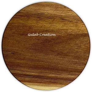 Sous-verres ronds en bois d'acacia avec support rustique Ensemble de sous-verres en bois naturel pour la protection de la table et la décoration intérieure - Product Image 4