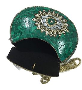 Bolso de fiesta de noche con mosaico de Metal hecho a mano más vendido, bolso de mujer con cierre abierto a precio mayorista - Product Image 4