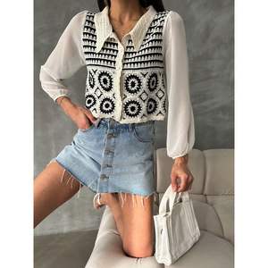 Cárdigan Corto con Estampado Floral para Mujer al por Mayor - Product Image 3