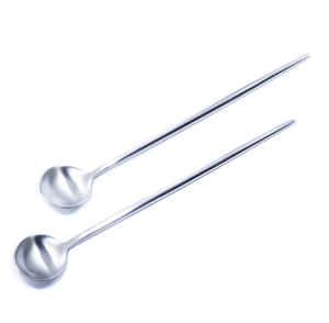 Cuchara de Metal de acero con espejo, diseño elegante, mango Simple, cubiertos artesanales para regalo, cuchara de latón hecha a mano - Product Image 3