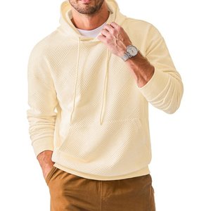 Men's Casual Hooded <b>Sweatshirt</b> <b>Long</b> Sleeves Zipper Solid Color Pullover 100% Cotton Winter - Product Image 1