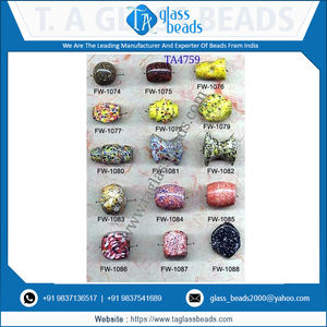 Perles rondes mixtes africaines fabriquées en inde Tribal perles en verre rondes uniques - Product Image 6