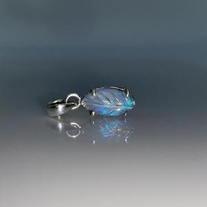 Colgante de talla de ópalo etíope de Fuego Azul, colgante de Plata de Ley 925, piedra preciosa artesanal, colgante de ópalo Natural, joyería, regalo de aniversario - Product Image 3