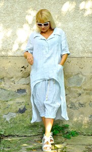 Mono de Verano para Mujer, Estilo Vintage, Pintado a Mano, Cintura Alta, Manga Larga Abullonada, Secado Rápido - Product Image 4
